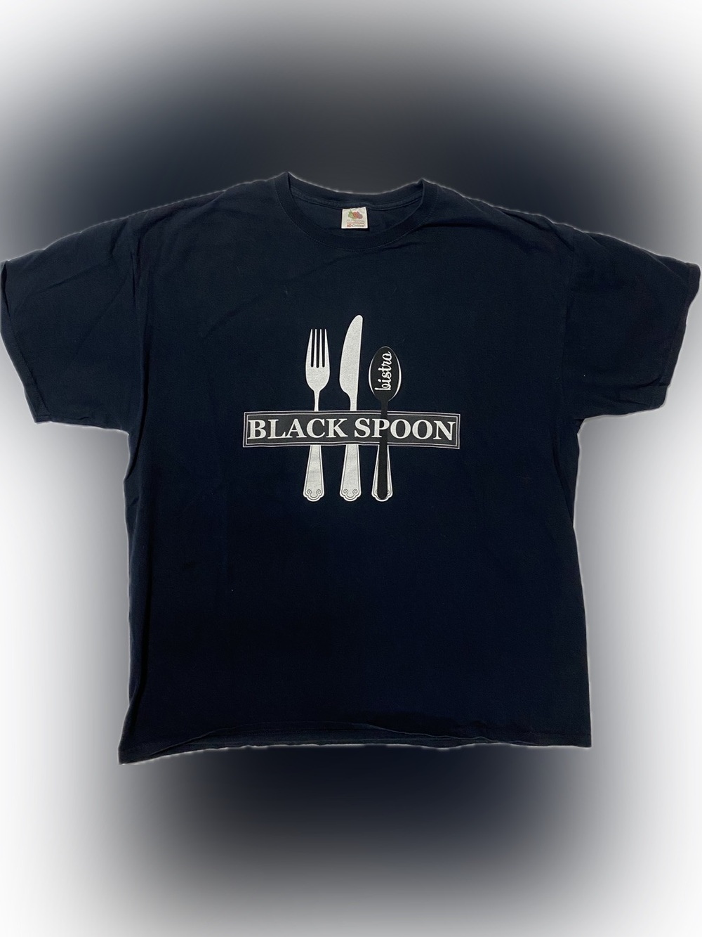 Fruit of the Loom Black T-Shirt with White Cutlery Graphic